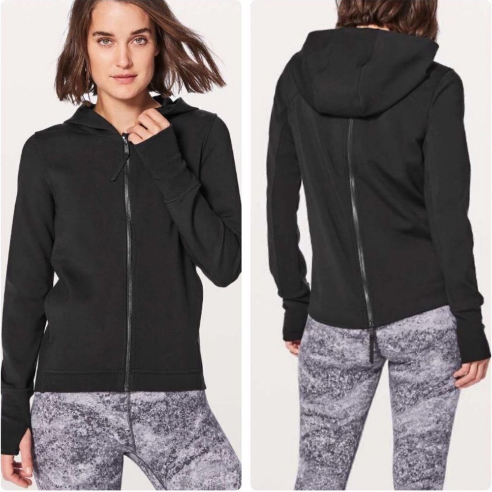 Lululemon City Trek Jacket Womens 4 Black Long Sleeve Full-Zip Stretch Active